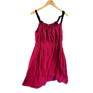 Converse All Star Magenta Smocked Knee Length Boho Sporty Dress Large